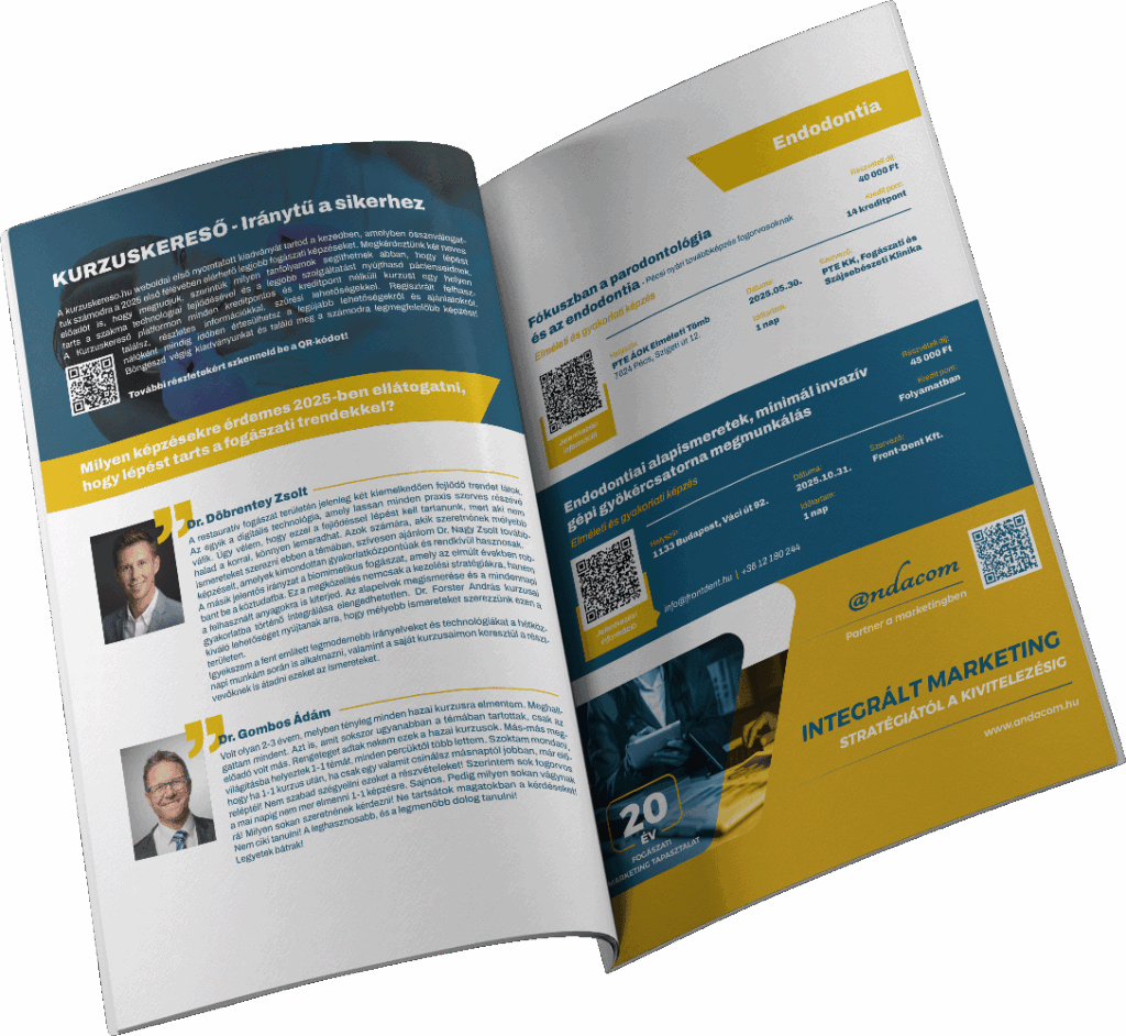 Egyedi kurzuskereső kiadvány tervezése vállalkozásnak